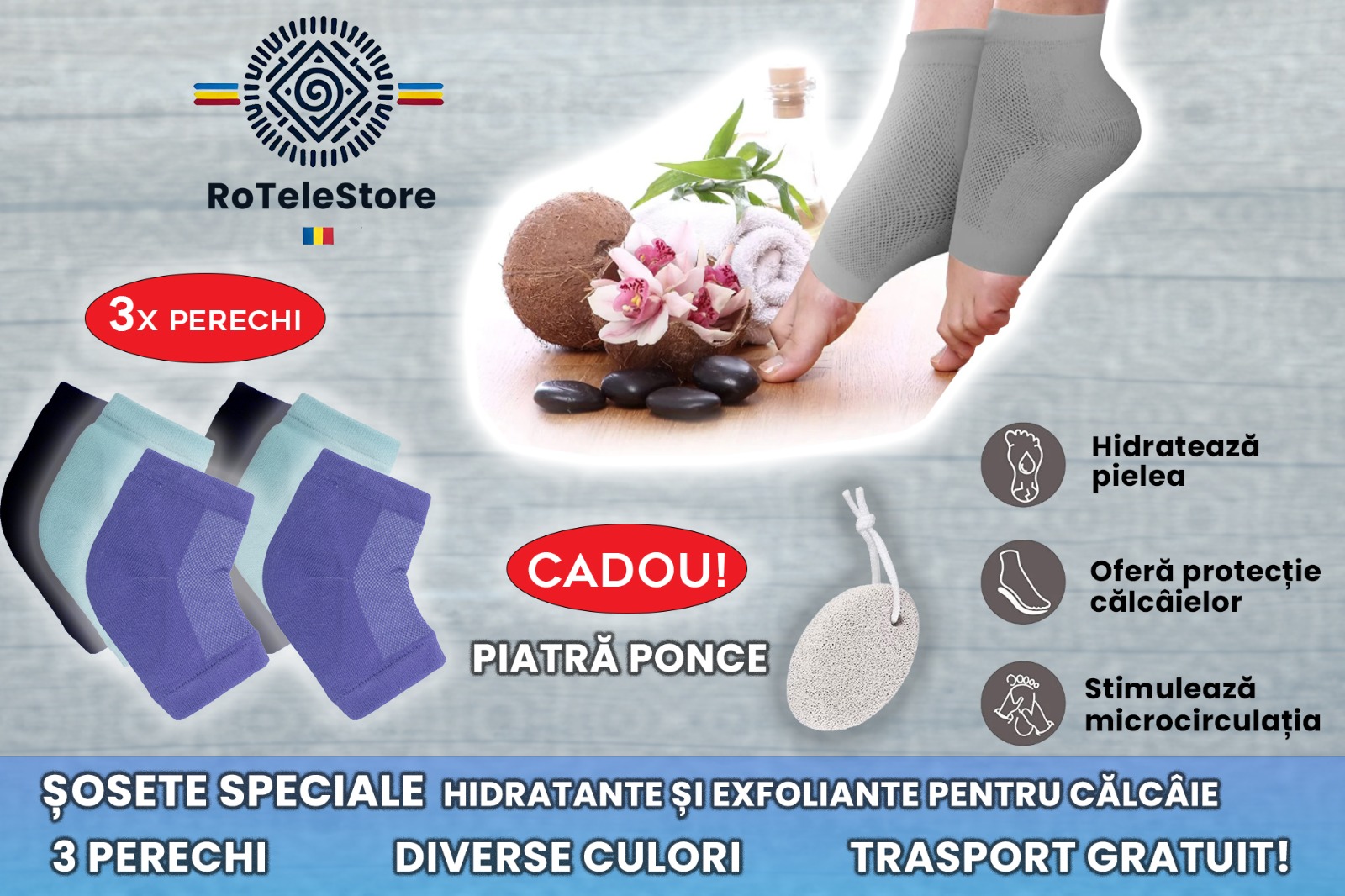 Șosete Speciale Hidratante cu Gel de Aloe Vera &ndash; Răsfățul Perfect pentru Călc&acirc;iele Tale!